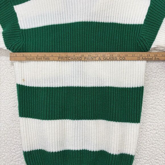 Vintage Joan Harper Knit Cardigan Sweater Womens M Button Green Striped Jumper - Picture 7 of 8